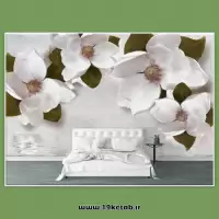 طرح کاغذ دیواری گل های سفید