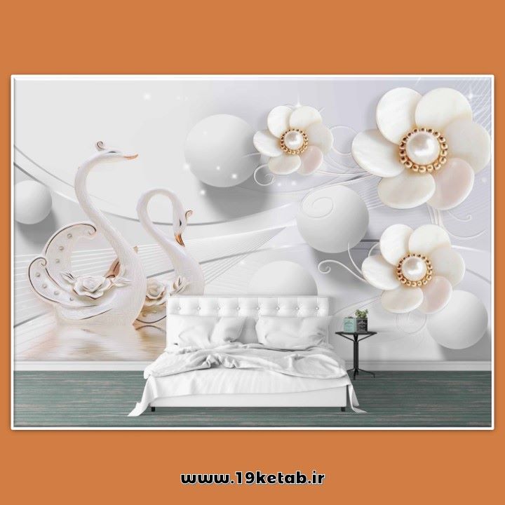 طرح کاغذ دیواری مدرن و سه بعدی جواهرات مروارید طرح کاغذ دیواری مدرن و سه بعدی جواهرات مروارید