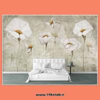 طرح کاغذ دیواری گل های سفید