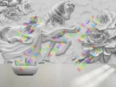 دانلود طرح لایه باز کاغذ دیواری اسب افسانه ای 0